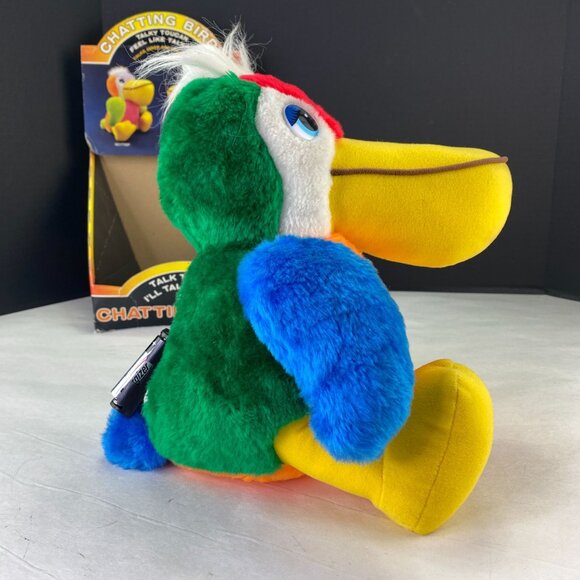 Vintage Toucan Bird Plush Talks Back with Noise Sensor - Picture 4 of 11